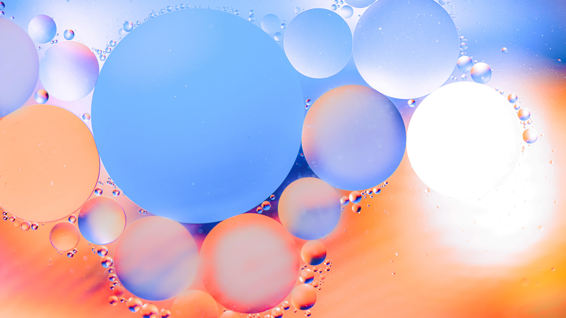 image de fond bulles orange et bleu
